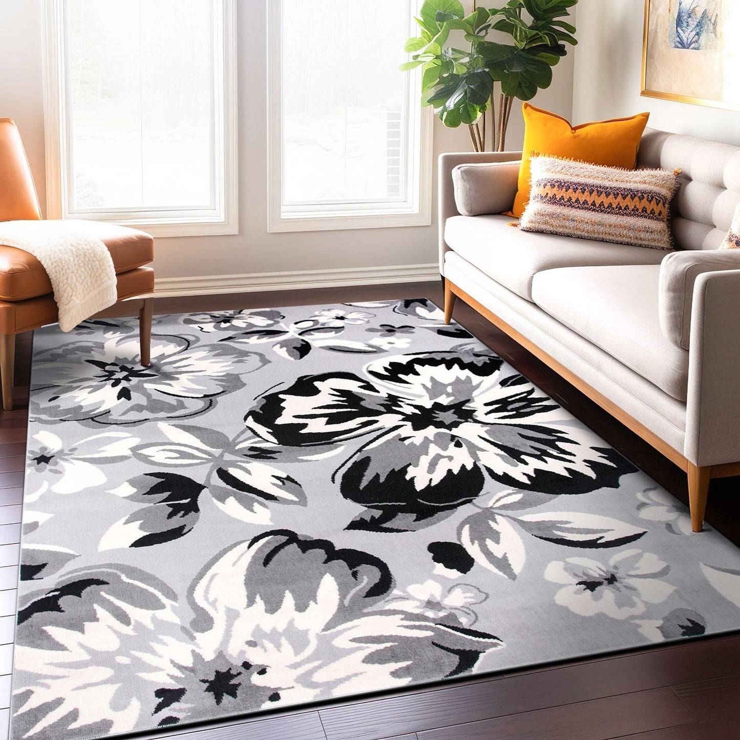World Rug Gallery Modern Floral Design Area Rug