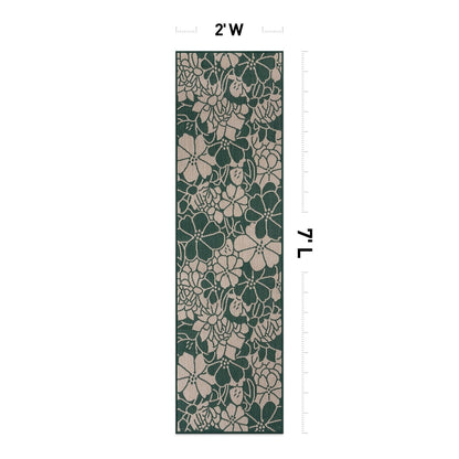 World Rug Gallery Modern Floral Flowers Textured Flat Weave Indoor/Outdoor Area Rug