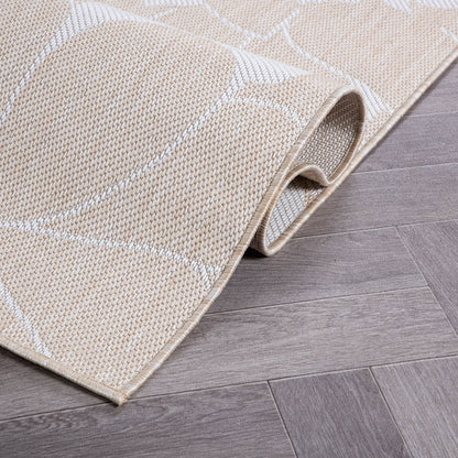 World Rug Gallery Modern Floral Flowers Textured Flat Weave Indoor/Outdoor Area Rug