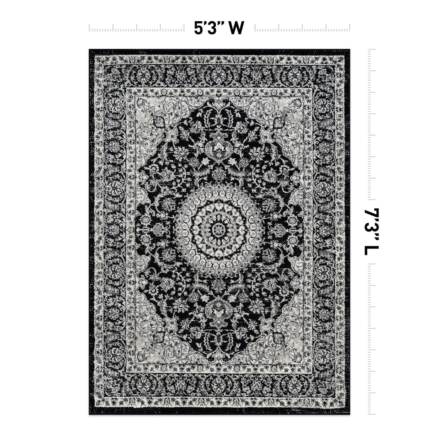 World Rug Gallery Traditional Oriental Medallion Area Rug