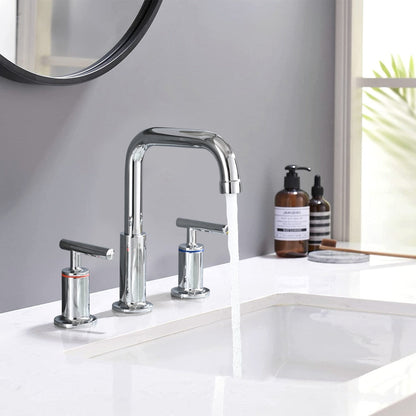 YASINU 8 Inch Luxury Widespread Bathroom Sink Faucet with Pop-Up Drain