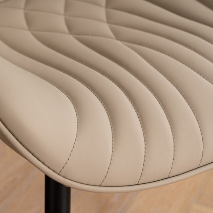 Lot de 2 chaises de salle à manger modernes en cuir rembourré sans accoudoirs