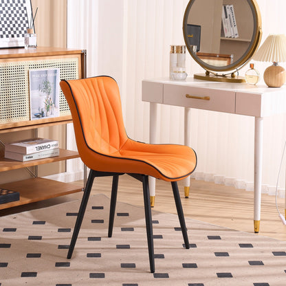 Lot de 2 chaises de salle à manger modernes en cuir rembourré sans accoudoirs