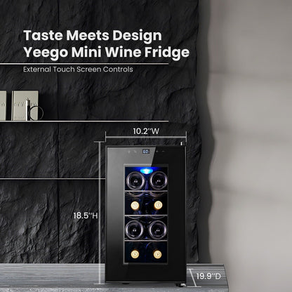 Mini-réfrigérateur à vin Yeego pour 8 bouteilles