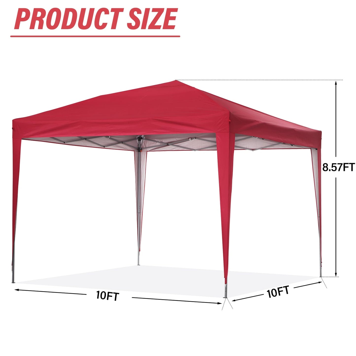 Zenova 10' x 10' Outdoor Pop Up Canopy Tent Patio Gazebo Party Wedding Tent