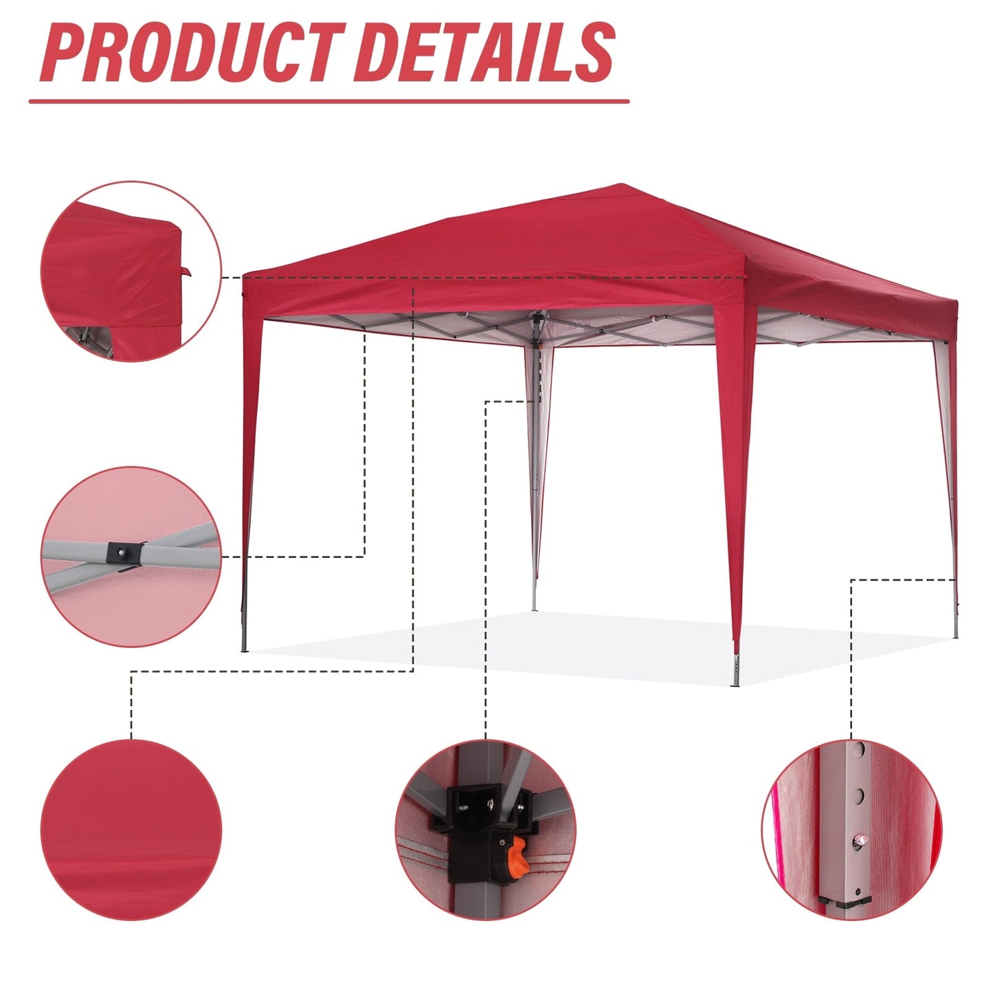 Zenova 10' x 10' Outdoor Pop Up Canopy Tent Patio Gazebo Party Wedding Tent